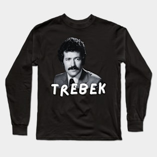 Alex Trebek art 90s style retro vintage 80s Long Sleeve T-Shirt